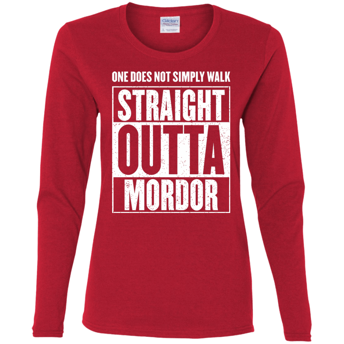 T-Shirts Red / S Straight Outta Mordor Women's Long Sleeve T-Shirt