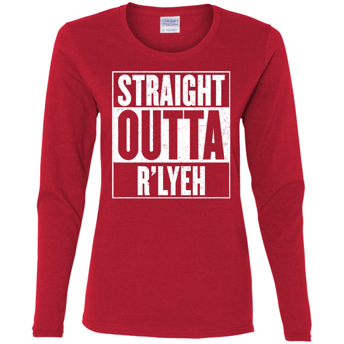T-Shirts Red / S Straight Outta R'lyeh Women's Long Sleeve T-Shirt
