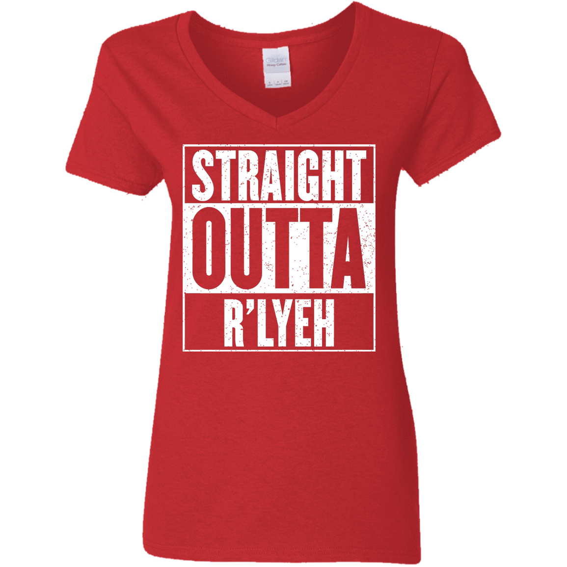 T-Shirts Red / S Straight Outta R'lyeh Women's V-Neck T-Shirt