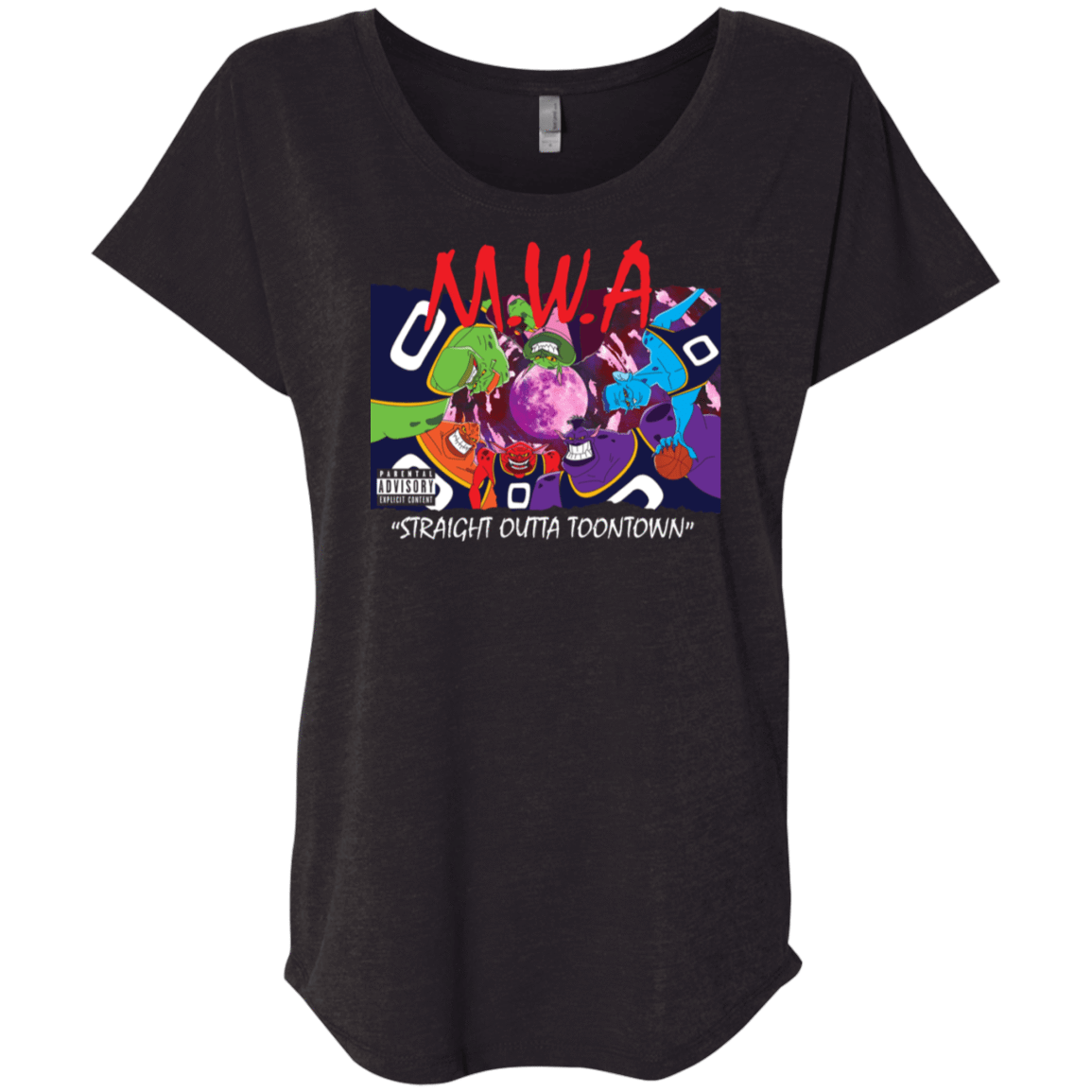 T-Shirts Vintage Black / X-Small Straight Outta Toontown Triblend Dolman Sleeve