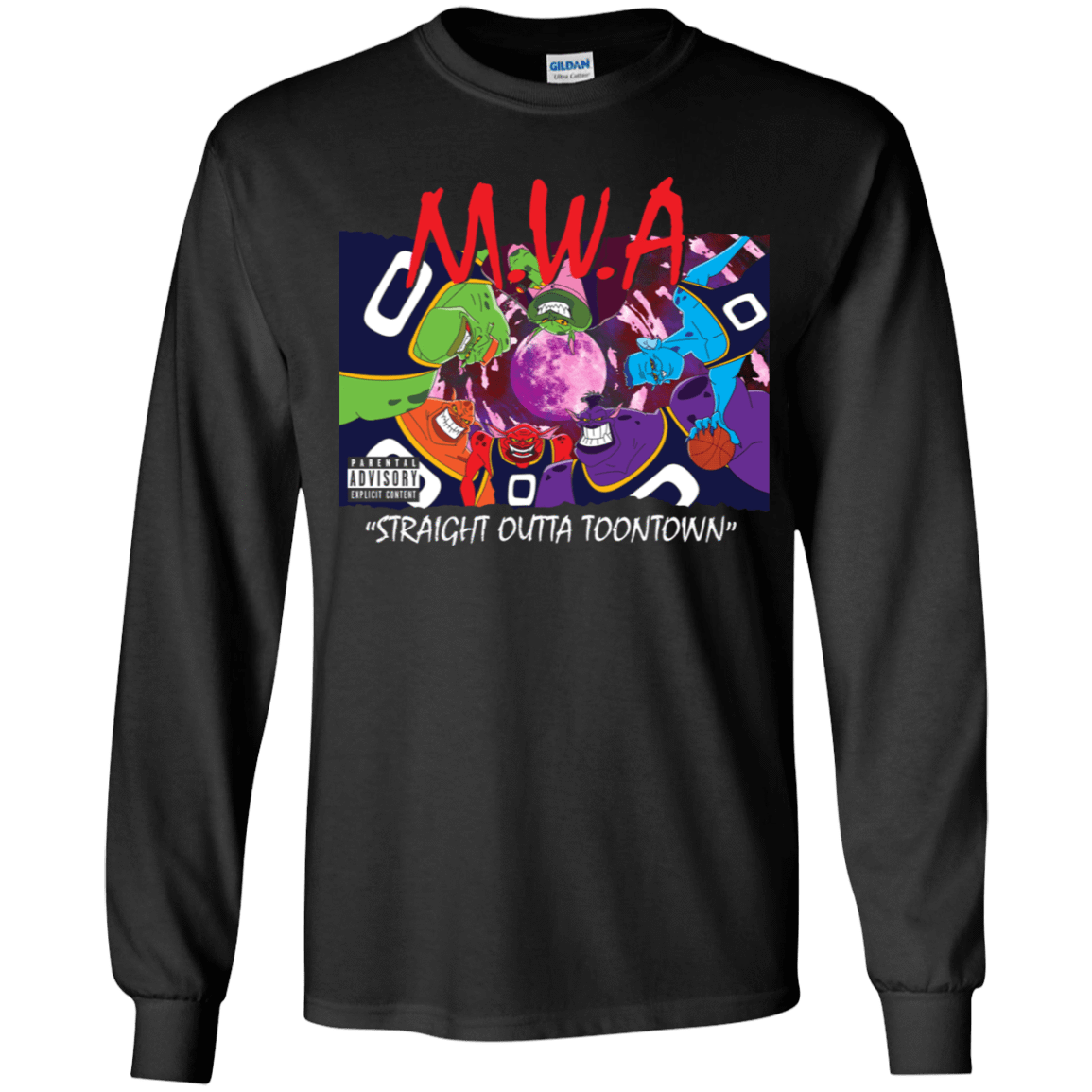T-Shirts Black / YS Straight Outta Toontown Youth Long Sleeve T-Shirt