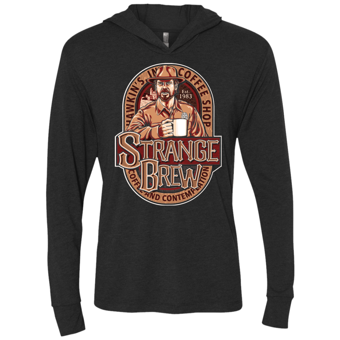 T-Shirts Vintage Black / X-Small STRANGE BREW Triblend Long Sleeve Hoodie Tee