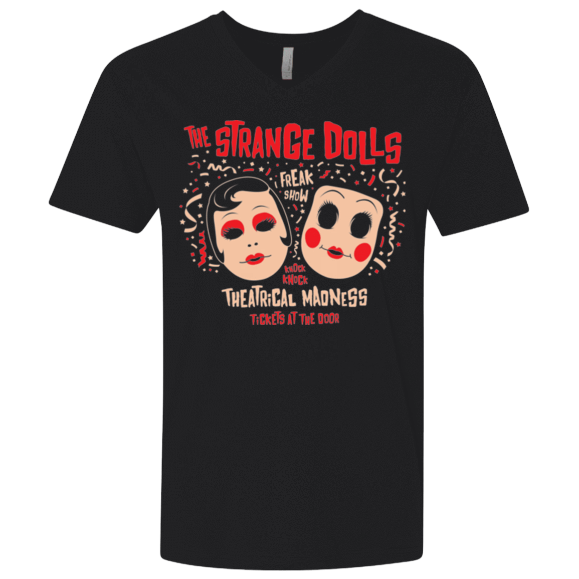 T-Shirts Black / X-Small STRANGE DOLLS Men's Premium V-Neck