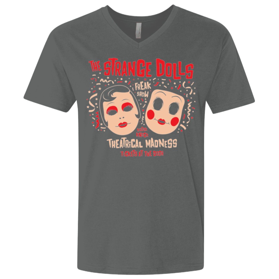 T-Shirts Heavy Metal / X-Small STRANGE DOLLS Men's Premium V-Neck