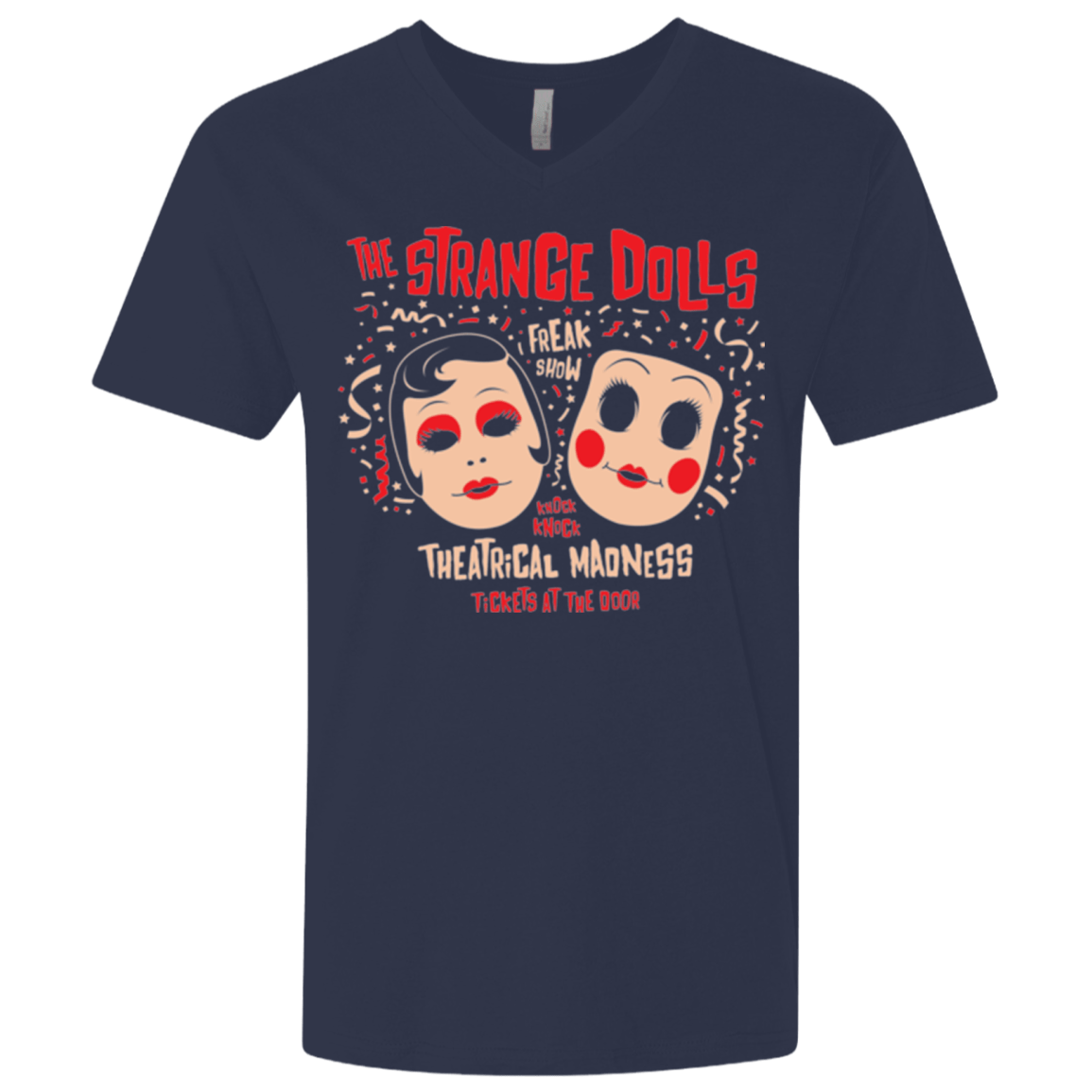 T-Shirts Midnight Navy / X-Small STRANGE DOLLS Men's Premium V-Neck