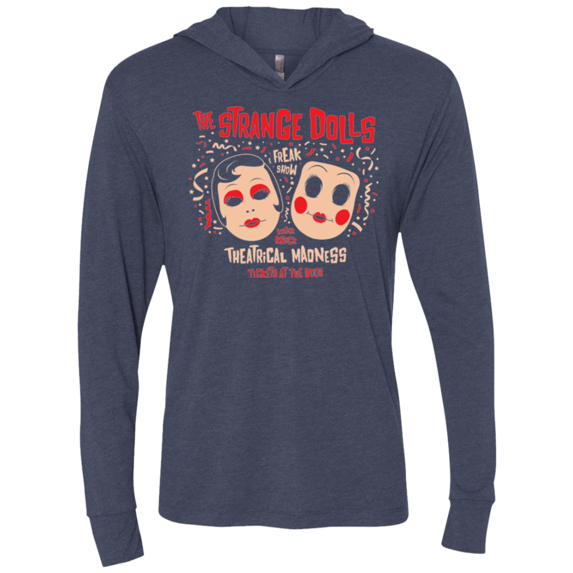 T-Shirts Vintage Navy / X-Small STRANGE DOLLS Triblend Long Sleeve Hoodie Tee
