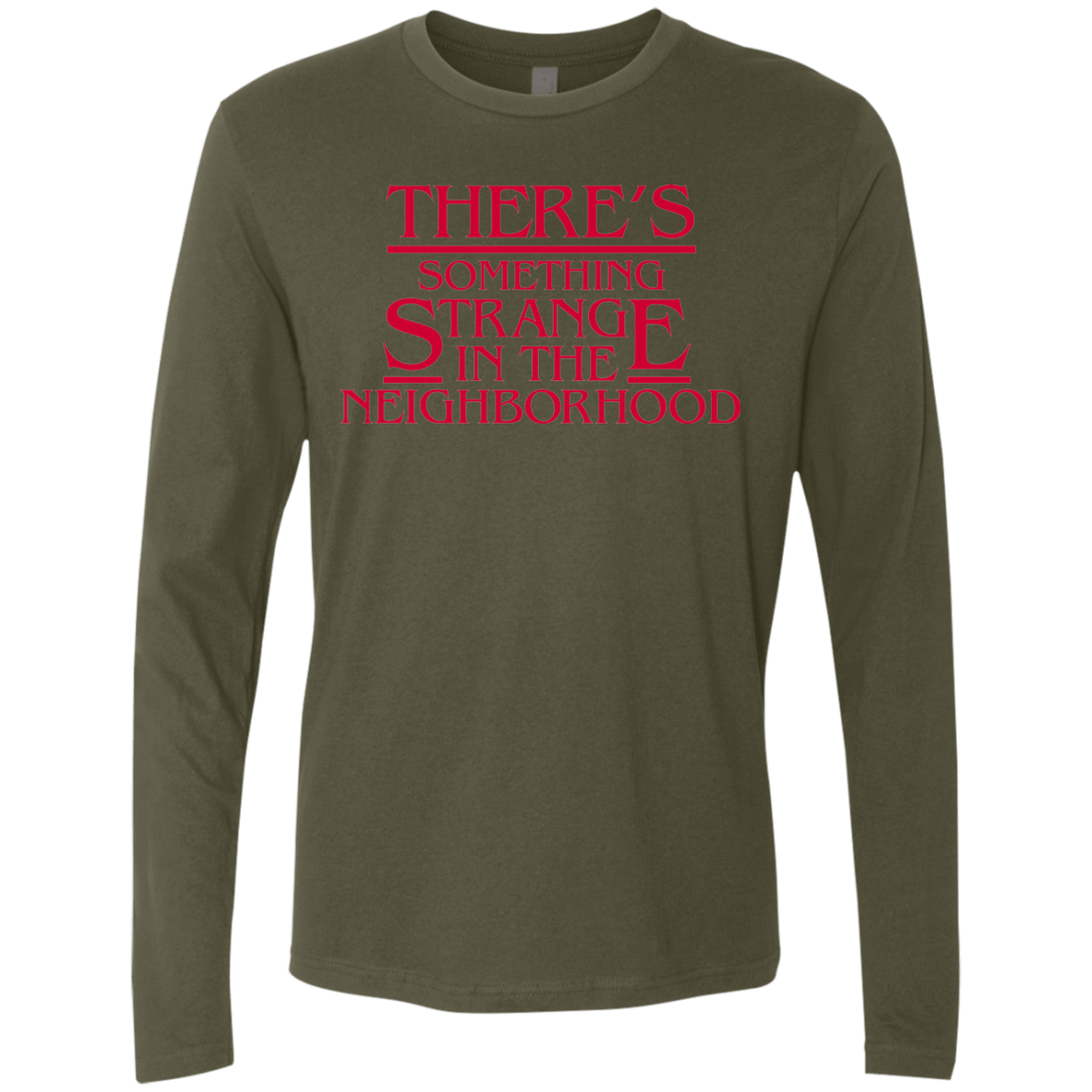 T-Shirts Military Green / Small Strange Hawkins Men's Premium Long Sleeve