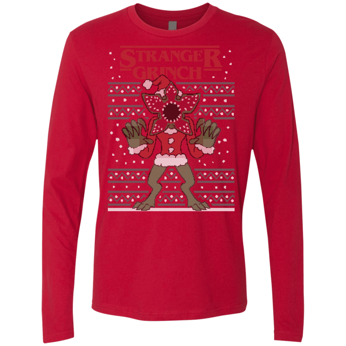 T-Shirts Red / Small Stranger Grinch Men's Premium Long Sleeve