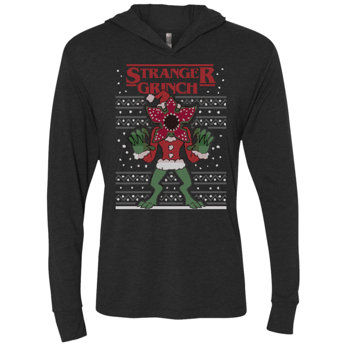 T-Shirts Vintage Black / X-Small Stranger Grinch Triblend Long Sleeve Hoodie Tee