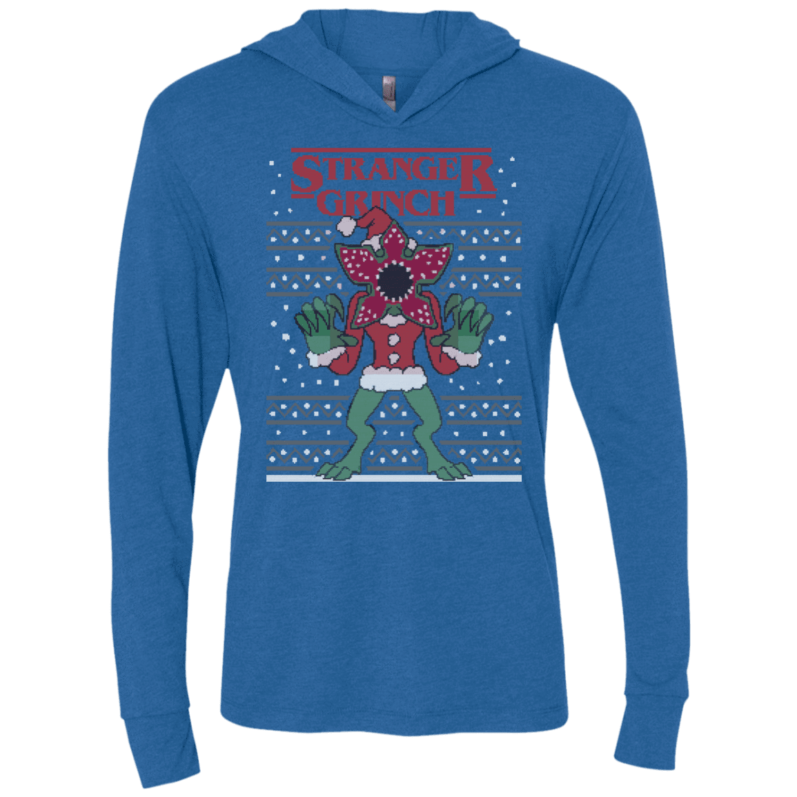 T-Shirts Vintage Royal / X-Small Stranger Grinch Triblend Long Sleeve Hoodie Tee