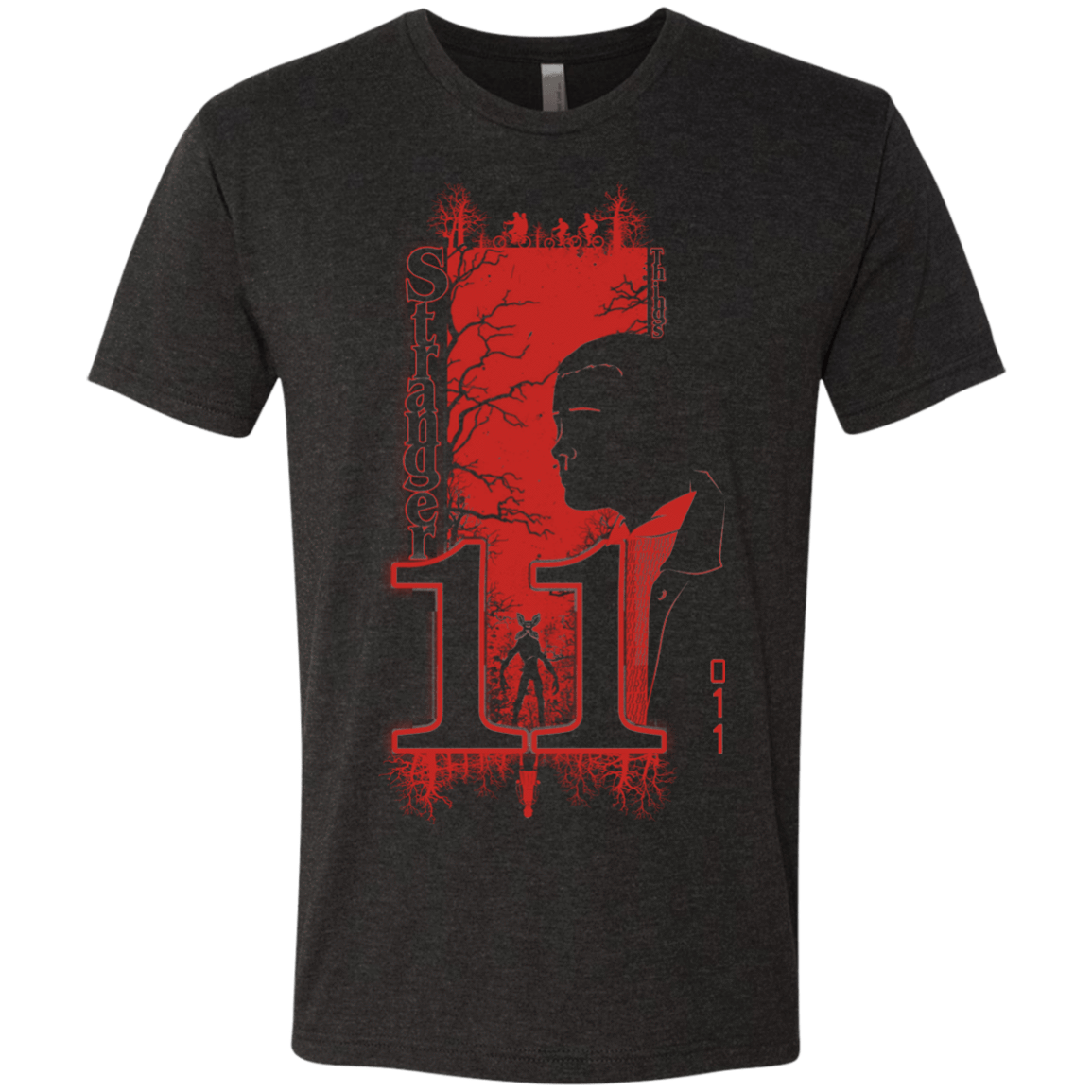 T-Shirts Vintage Black / Small Stranger Things 11 Profile Men's Triblend T-Shirt