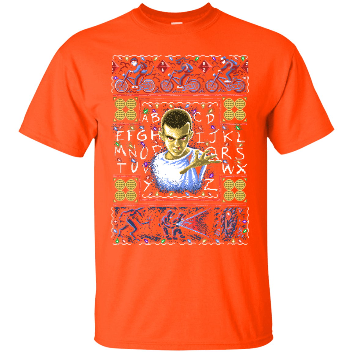 T-Shirts Orange / Small Stranger Things ugly sweater T-Shirt