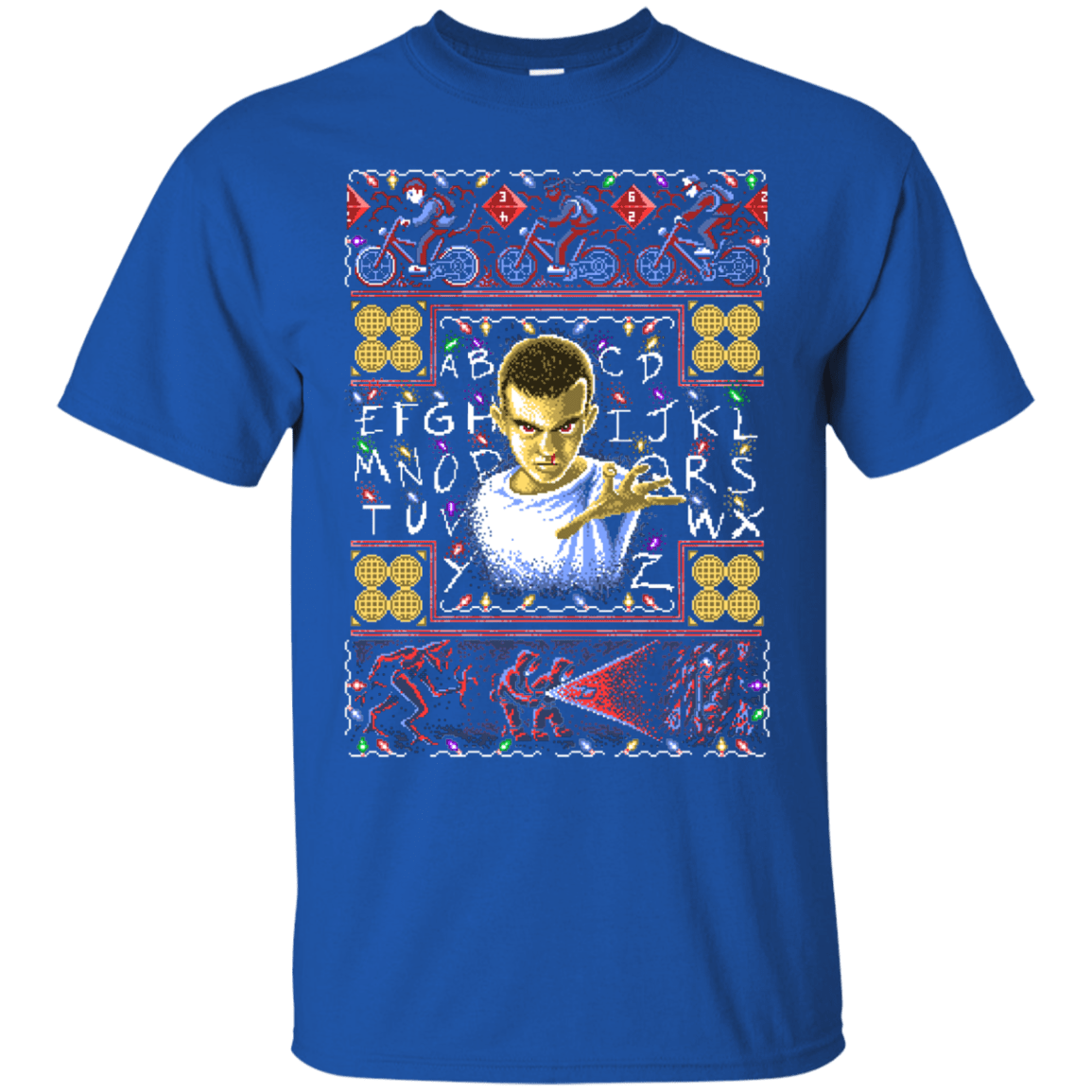 T-Shirts Royal / Small Stranger Things ugly sweater T-Shirt