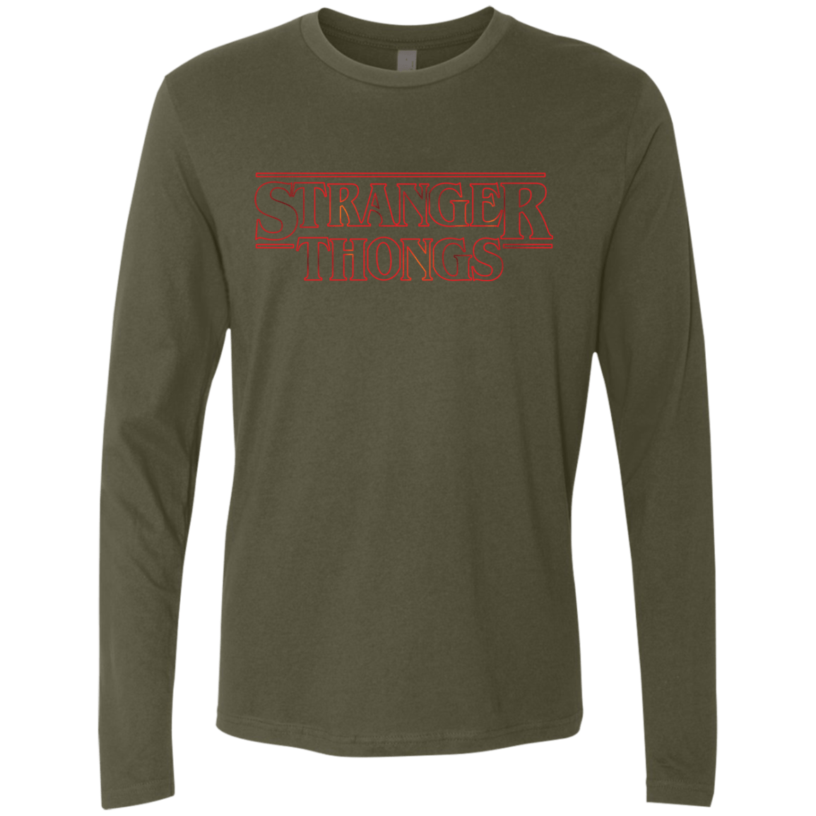 T-Shirts Military Green / Small Stranger Thongs Men's Premium Long Sleeve