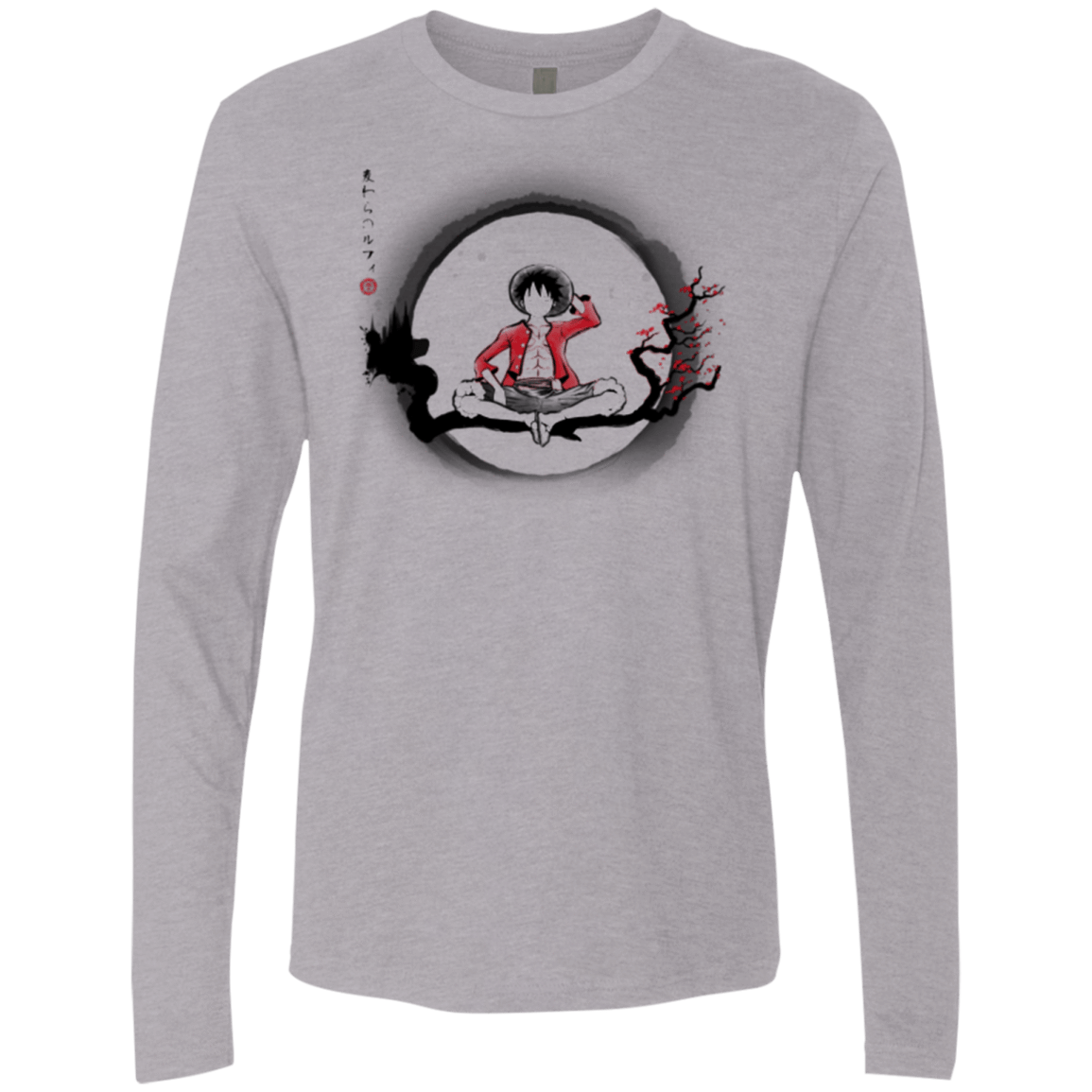 T-Shirts Heather Grey / Small Straw Hat Pirate Men's Premium Long Sleeve