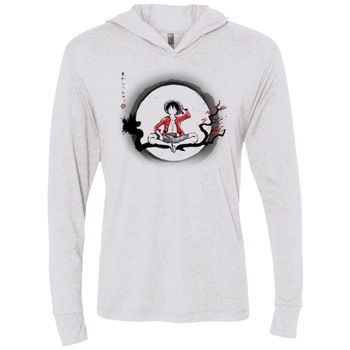 T-Shirts Heather White / X-Small Straw Hat Pirate Triblend Long Sleeve Hoodie Tee