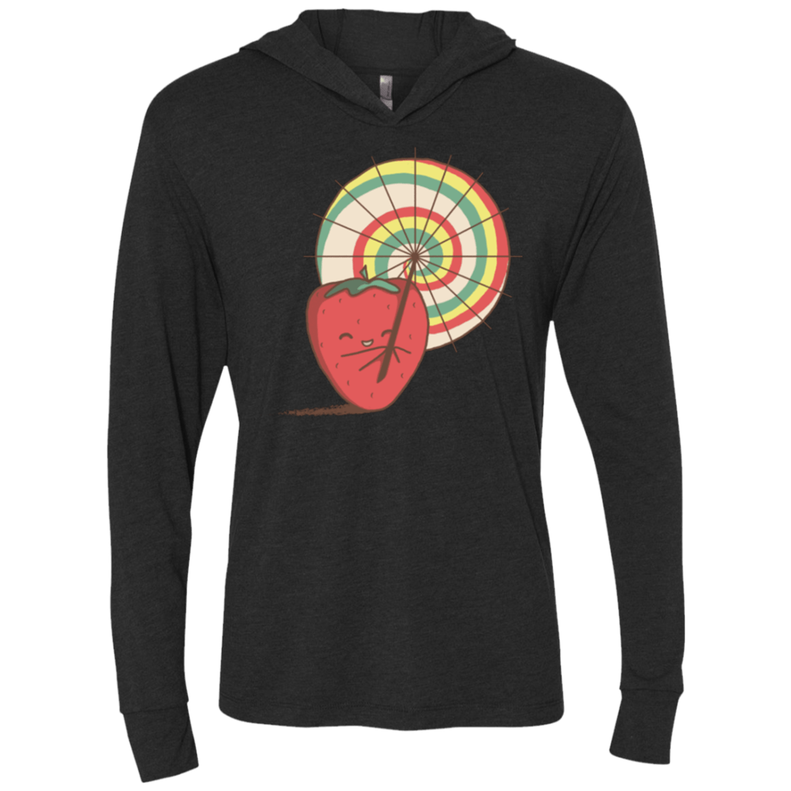 T-Shirts Vintage Black / X-Small Strawberry Frye Triblend Long Sleeve Hoodie Tee