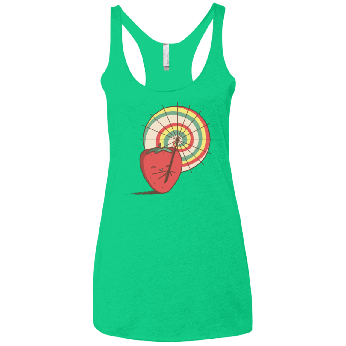 T-Shirts Envy / X-Small Strawberry Frye Women's Triblend Racerback Tank