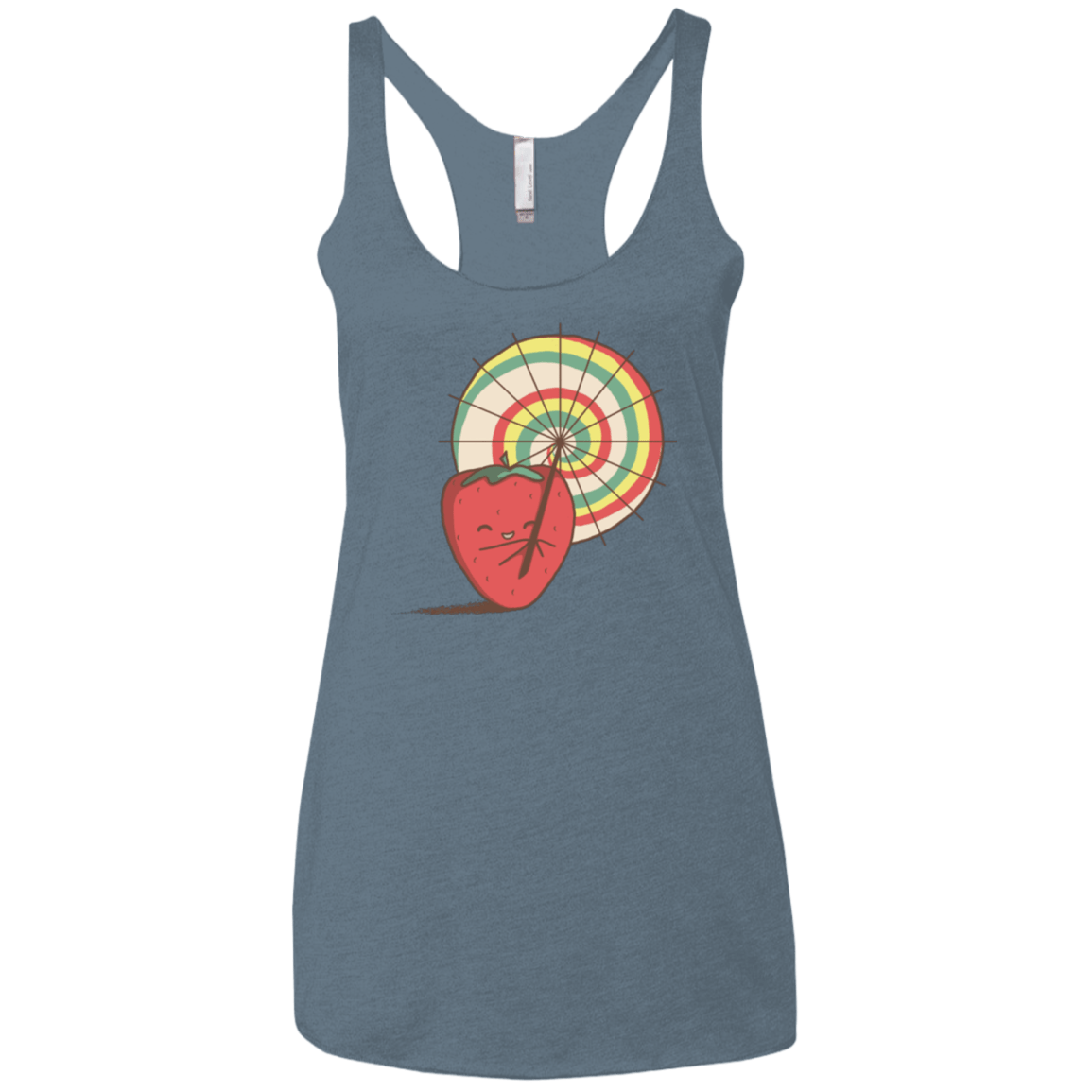T-Shirts Indigo / X-Small Strawberry Frye Women's Triblend Racerback Tank