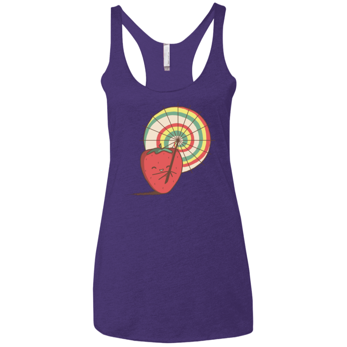 T-Shirts Purple / X-Small Strawberry Frye Women's Triblend Racerback Tank
