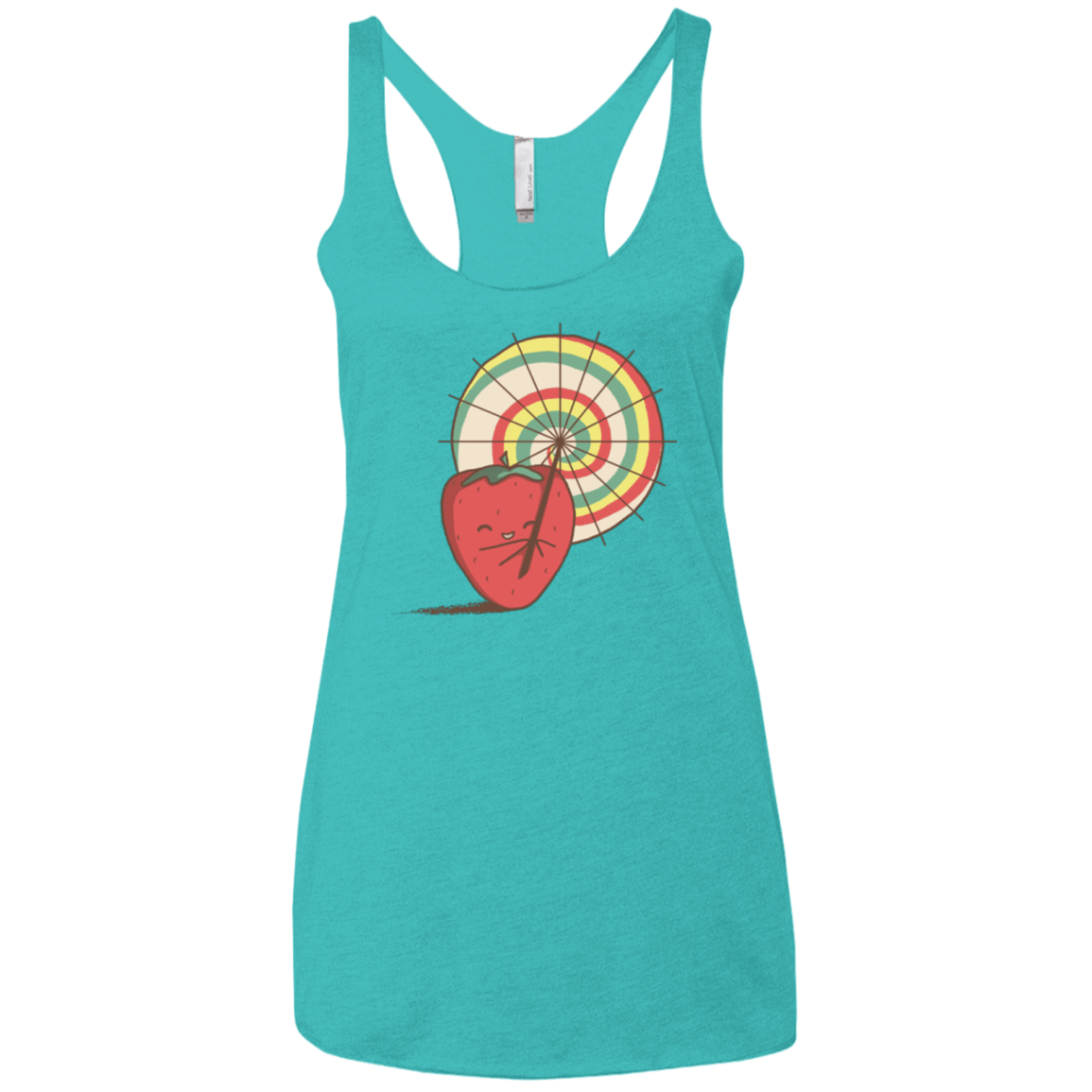 T-Shirts Tahiti Blue / X-Small Strawberry Frye Women's Triblend Racerback Tank
