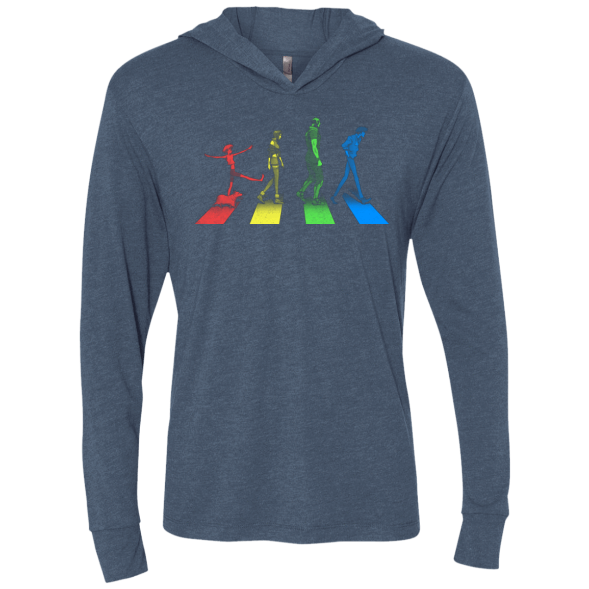 T-Shirts Indigo / X-Small Stray Dog Strut Triblend Long Sleeve Hoodie Tee