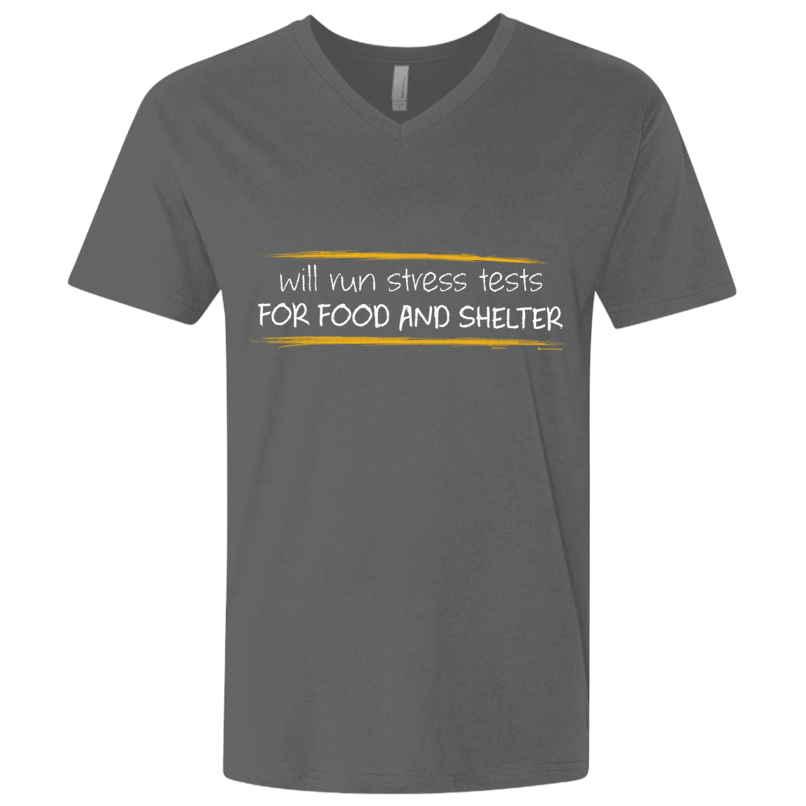 T-Shirts Heavy Metal / X-Small Stress Testing For Food And Shelter Men's Premium V-Neck