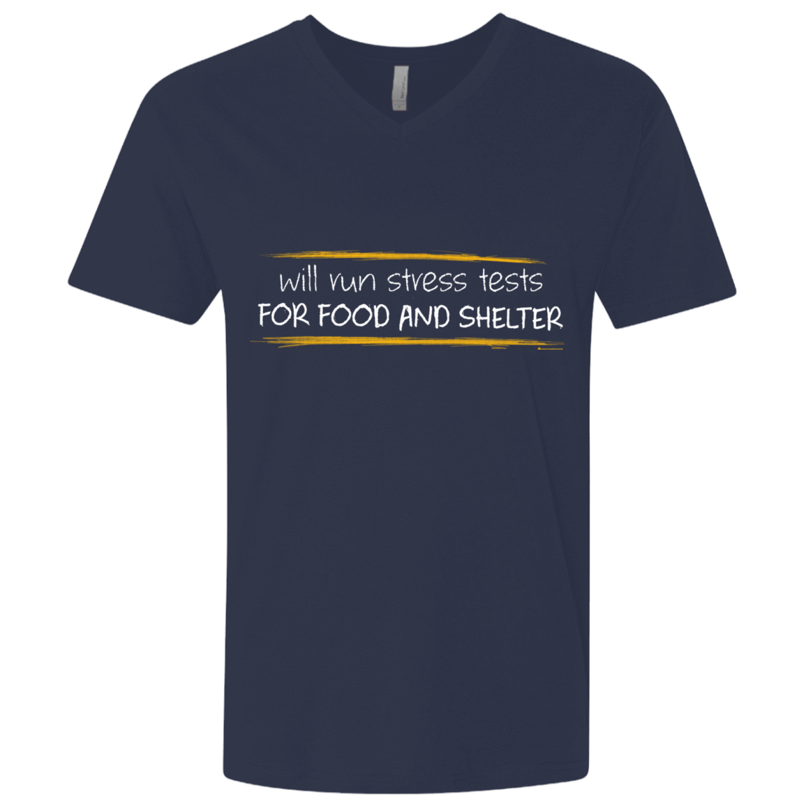 T-Shirts Midnight Navy / X-Small Stress Testing For Food And Shelter Men's Premium V-Neck