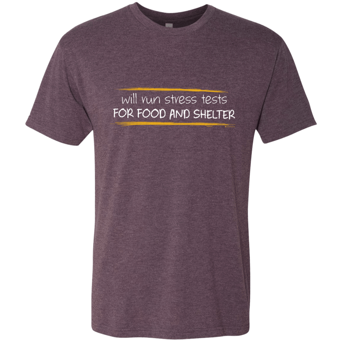 T-Shirts Vintage Purple / Small Stress Testing For Food And Shelter Men's Triblend T-Shirt