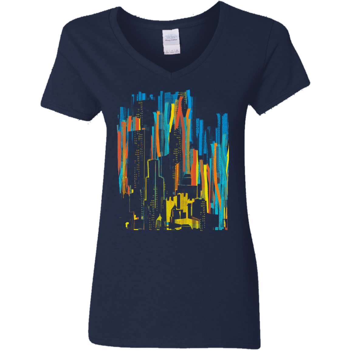 Stripey City Women's V-Neck T-Shirt