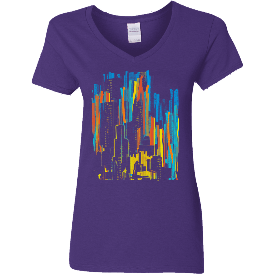 Stripey City Women's V-Neck T-Shirt