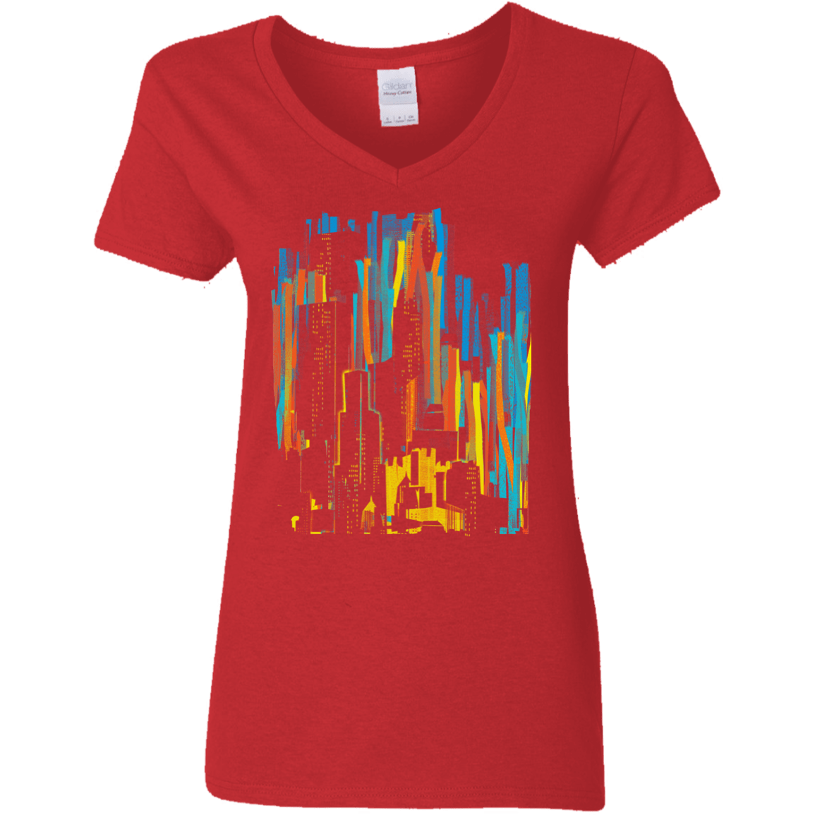 Stripey City Women's V-Neck T-Shirt