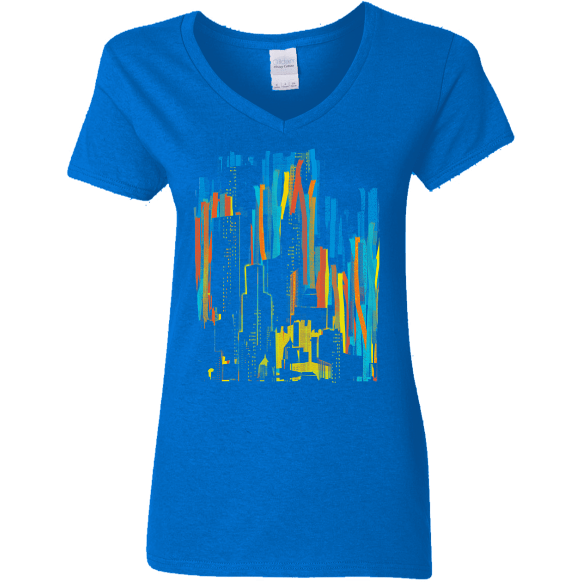 Stripey City Women's V-Neck T-Shirt