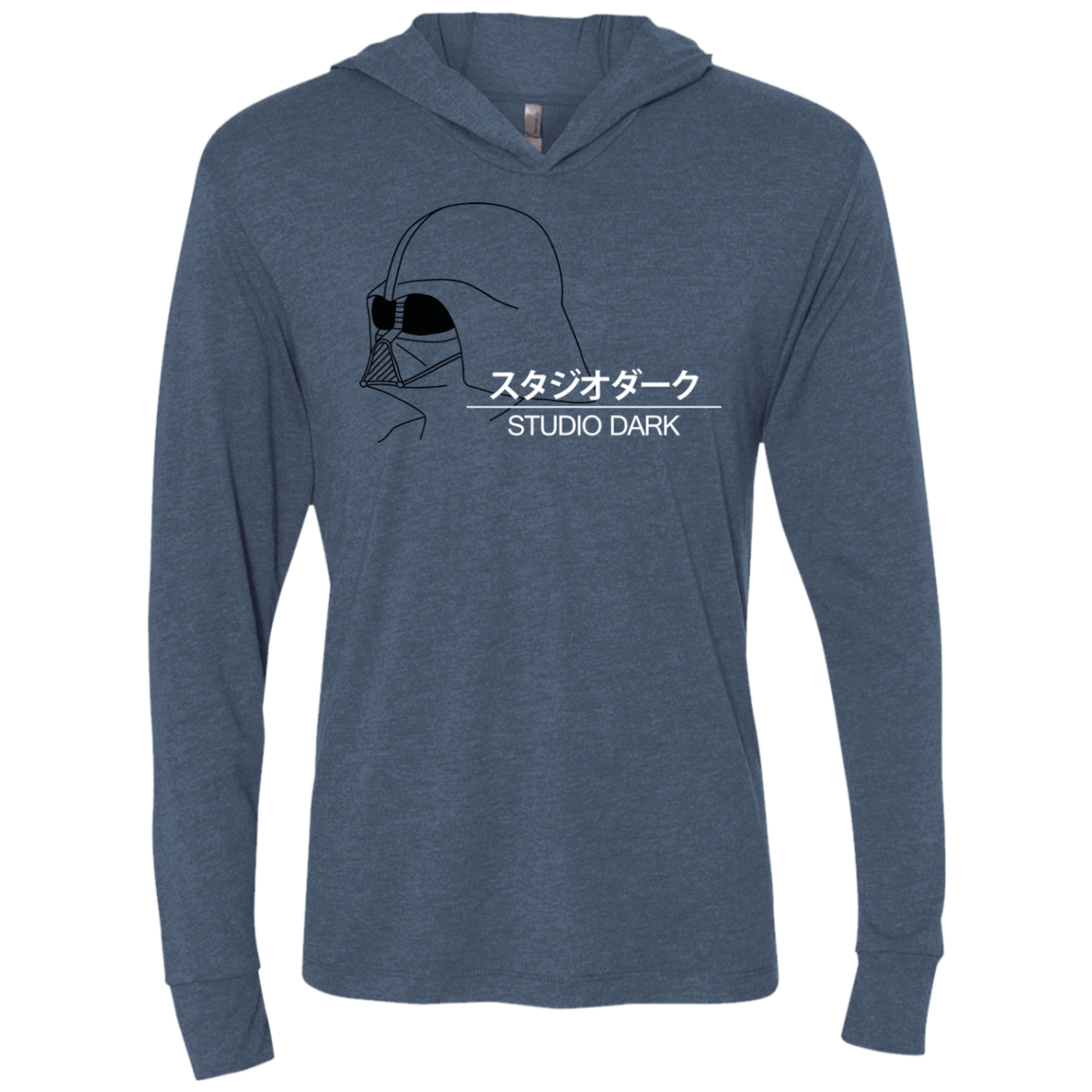 T-Shirts Indigo / X-Small Studio dark Triblend Long Sleeve Hoodie Tee