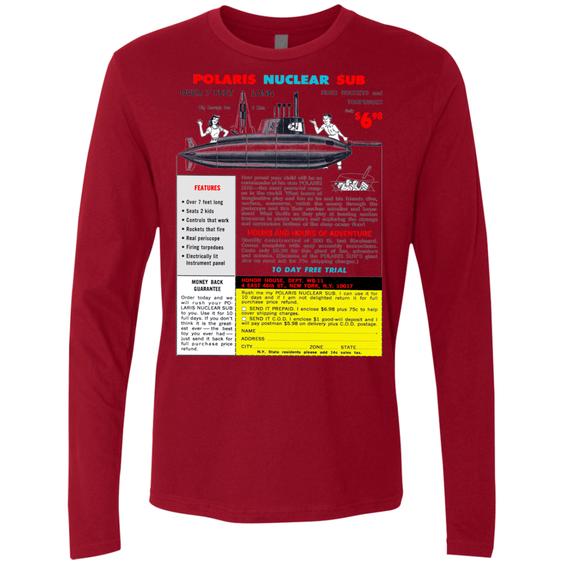 T-Shirts Cardinal / Small Sub Men's Premium Long Sleeve