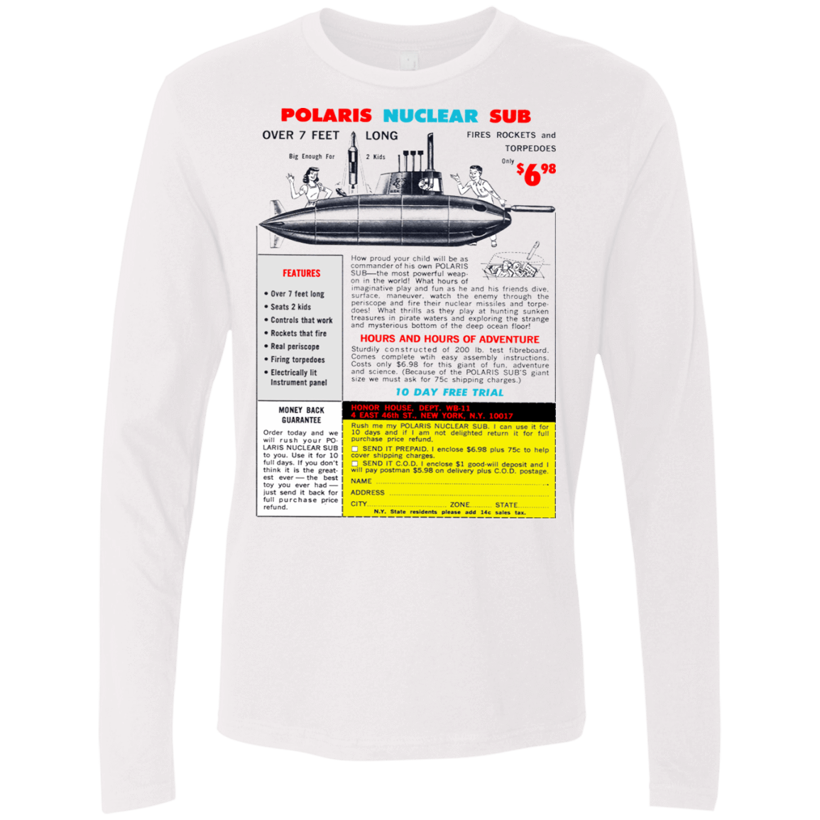 T-Shirts White / Small Sub Men's Premium Long Sleeve