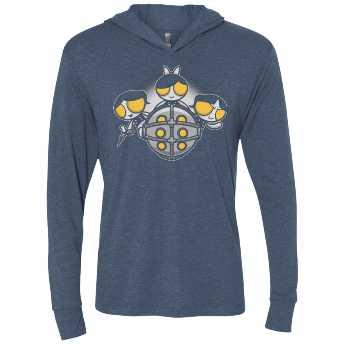 T-Shirts Indigo / X-Small Sugar and Splice Triblend Long Sleeve Hoodie Tee