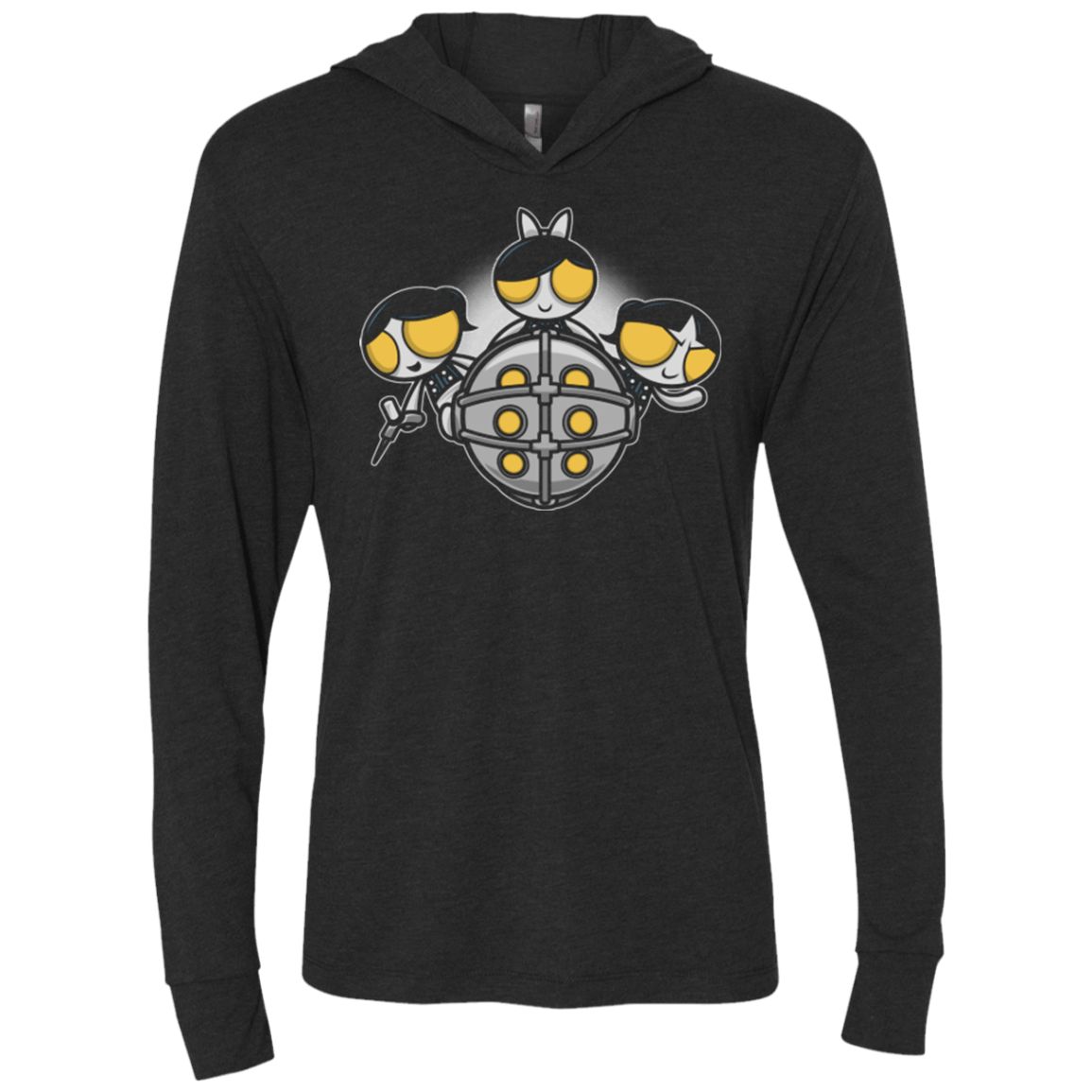 T-Shirts Vintage Black / X-Small Sugar and Splice Triblend Long Sleeve Hoodie Tee