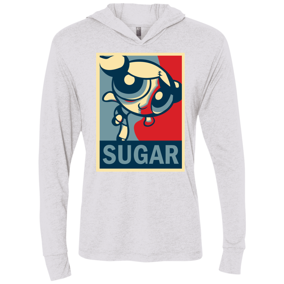 T-Shirts Heather White / X-Small Sugar Powerpuff Triblend Long Sleeve Hoodie Tee