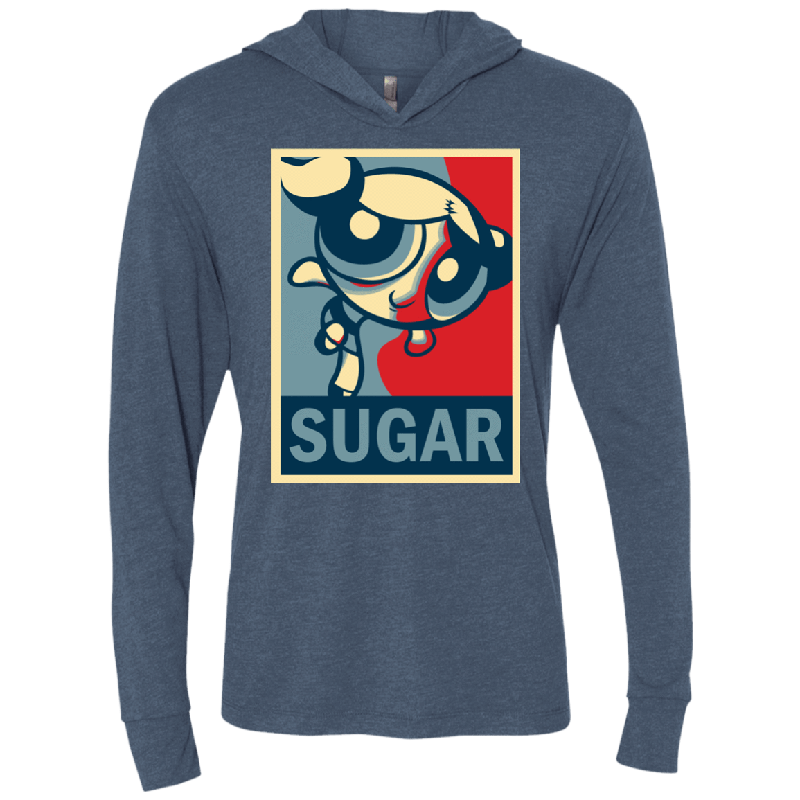 T-Shirts Indigo / X-Small Sugar Powerpuff Triblend Long Sleeve Hoodie Tee