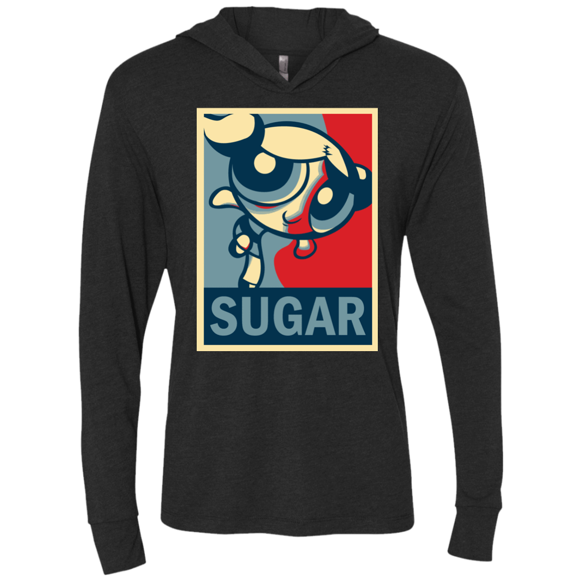 T-Shirts Vintage Black / X-Small Sugar Powerpuff Triblend Long Sleeve Hoodie Tee