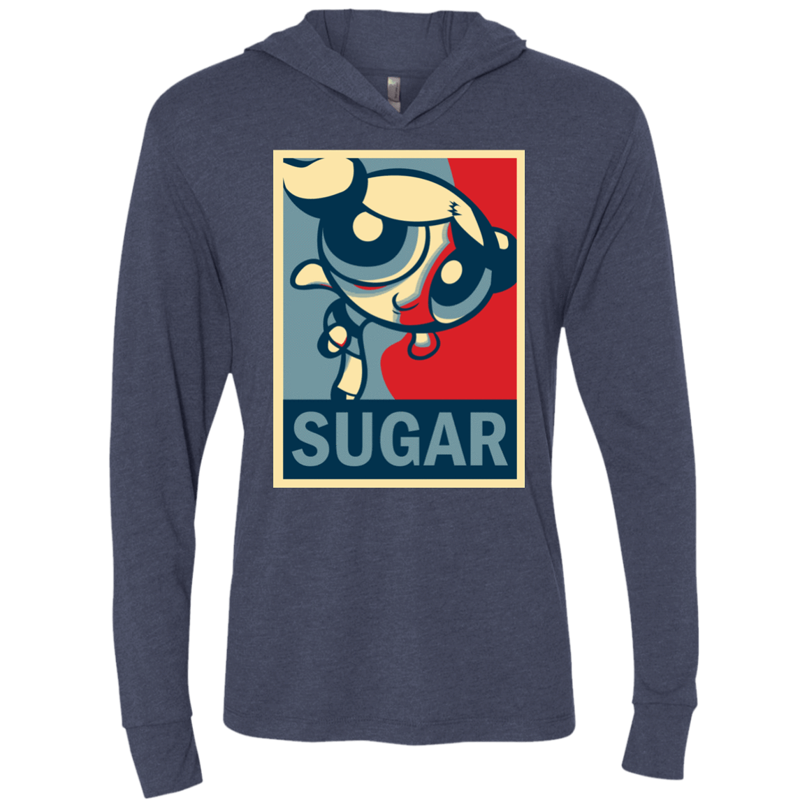 T-Shirts Vintage Navy / X-Small Sugar Powerpuff Triblend Long Sleeve Hoodie Tee