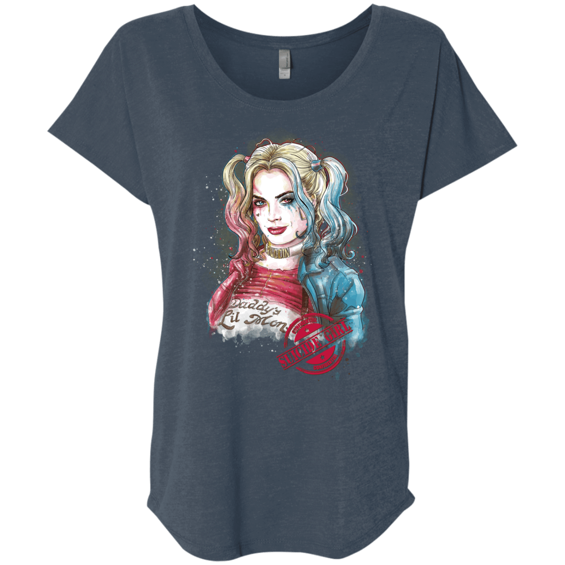 T-Shirts Indigo / X-Small Suicide Girl Triblend Dolman Sleeve