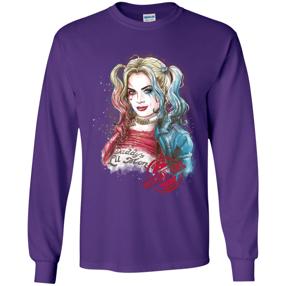 T-Shirts Purple / YS Suicide Girl Youth Long Sleeve T-Shirt