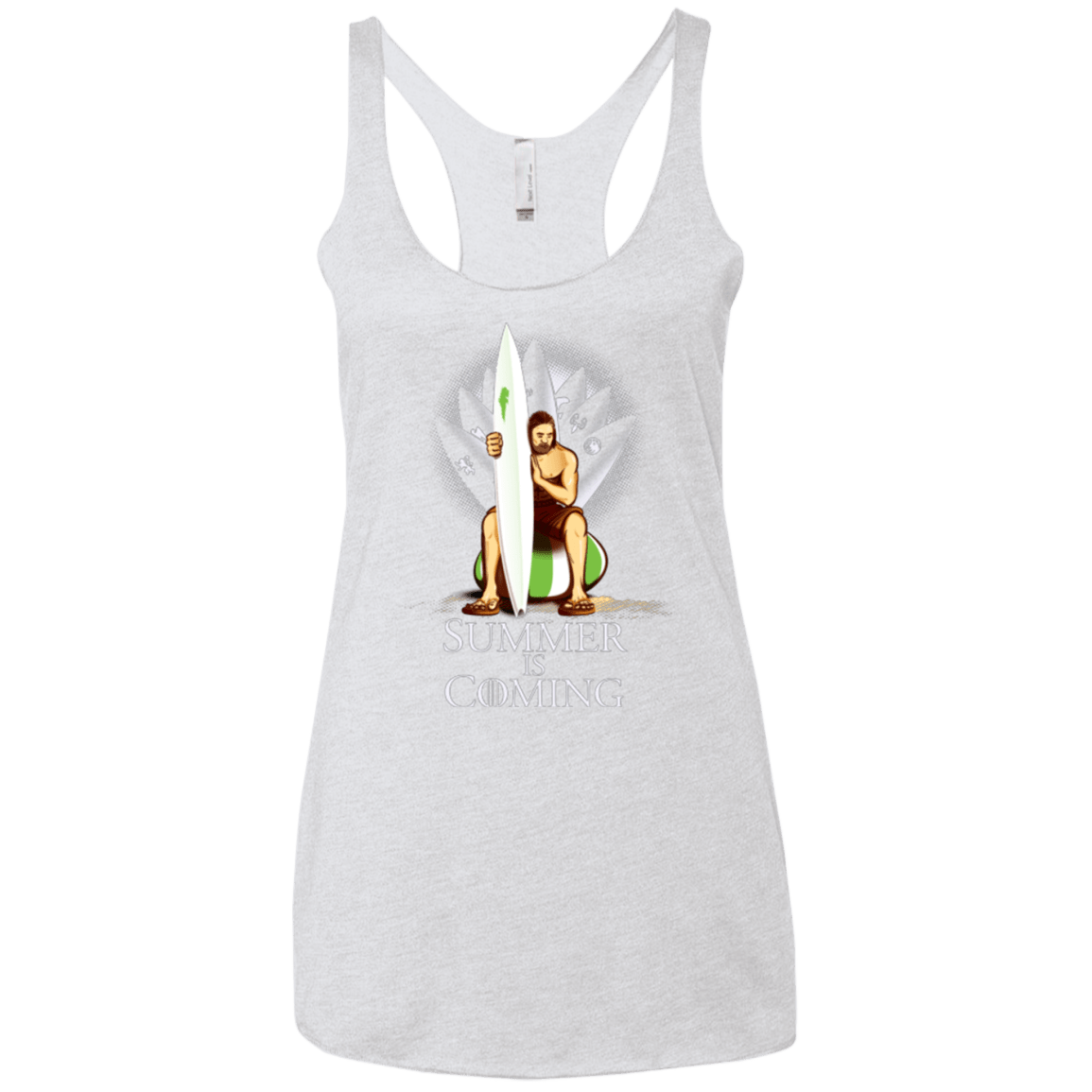 T-Shirts Heather White / X-Small Summer is Coming Women's Triblend Racerback Tank