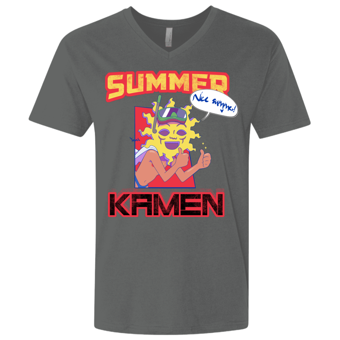 T-Shirts Heavy Metal / X-Small Summer Kamen Men's Premium V-Neck