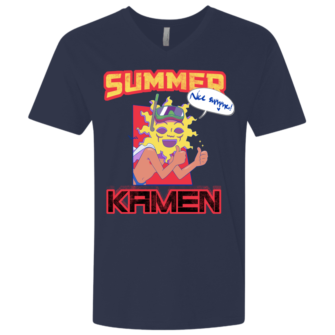 T-Shirts Midnight Navy / X-Small Summer Kamen Men's Premium V-Neck