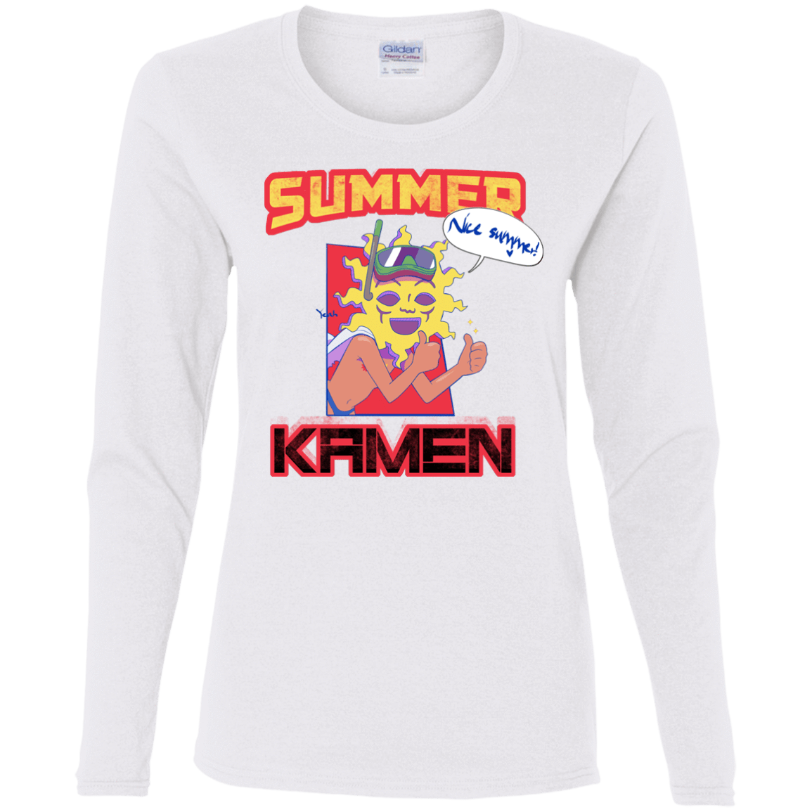T-Shirts White / S Summer Kamen Women's Long Sleeve T-Shirt