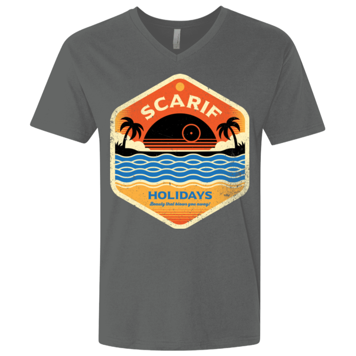 T-Shirts Heavy Metal / X-Small Sun Sea & Space Stations Men's Premium V-Neck