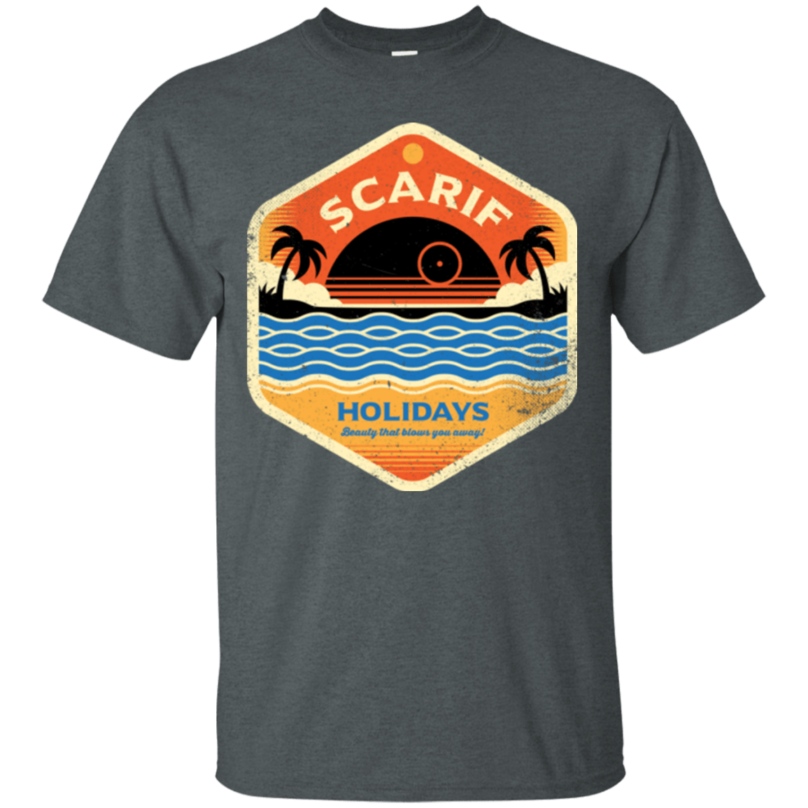 T-Shirts Dark Heather / Small Sun Sea & Space Stations T-Shirt